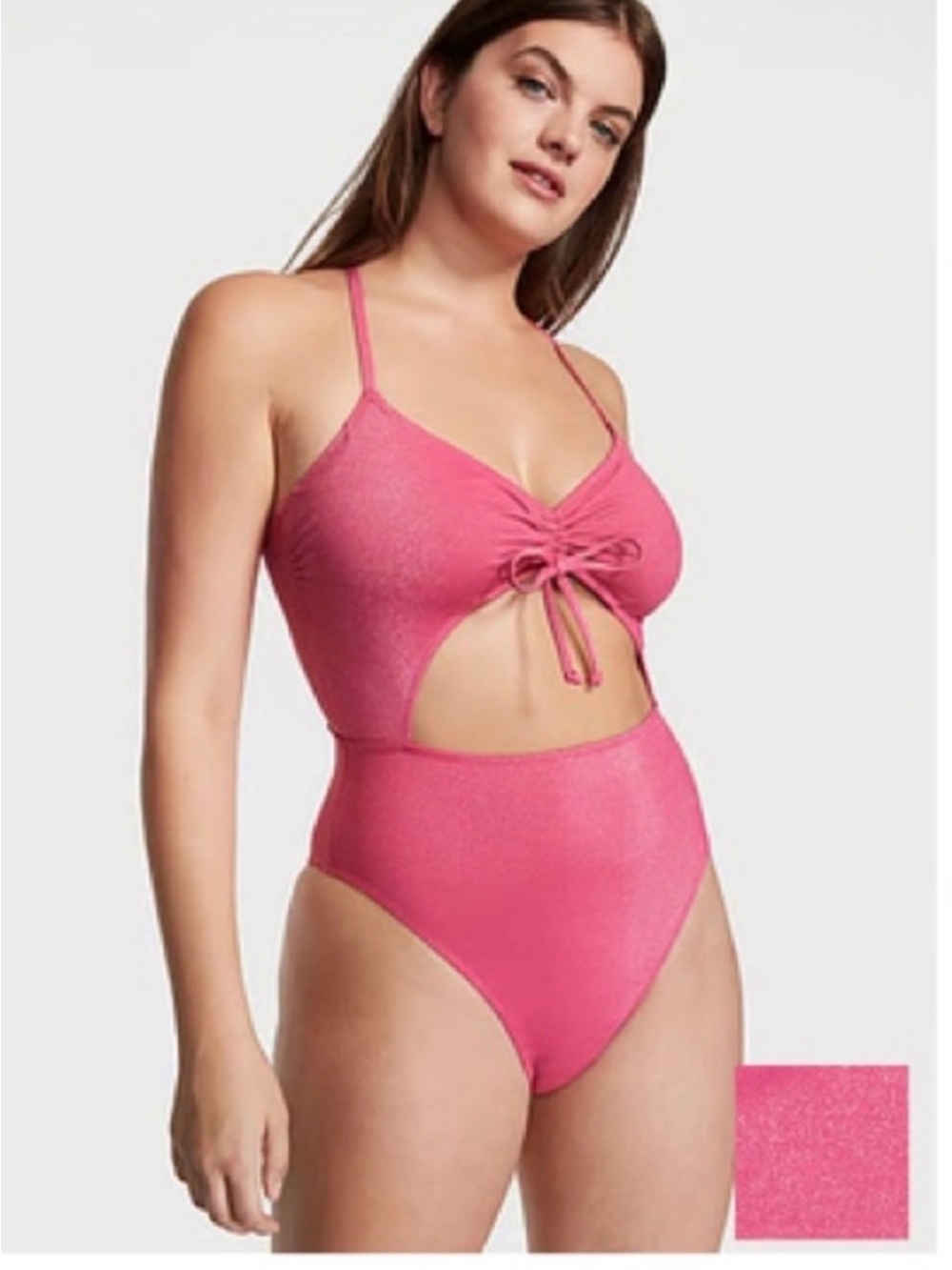 Victoria's Secret Pink Cutout Shimmer One-Piece Swimsuit MEDIUM